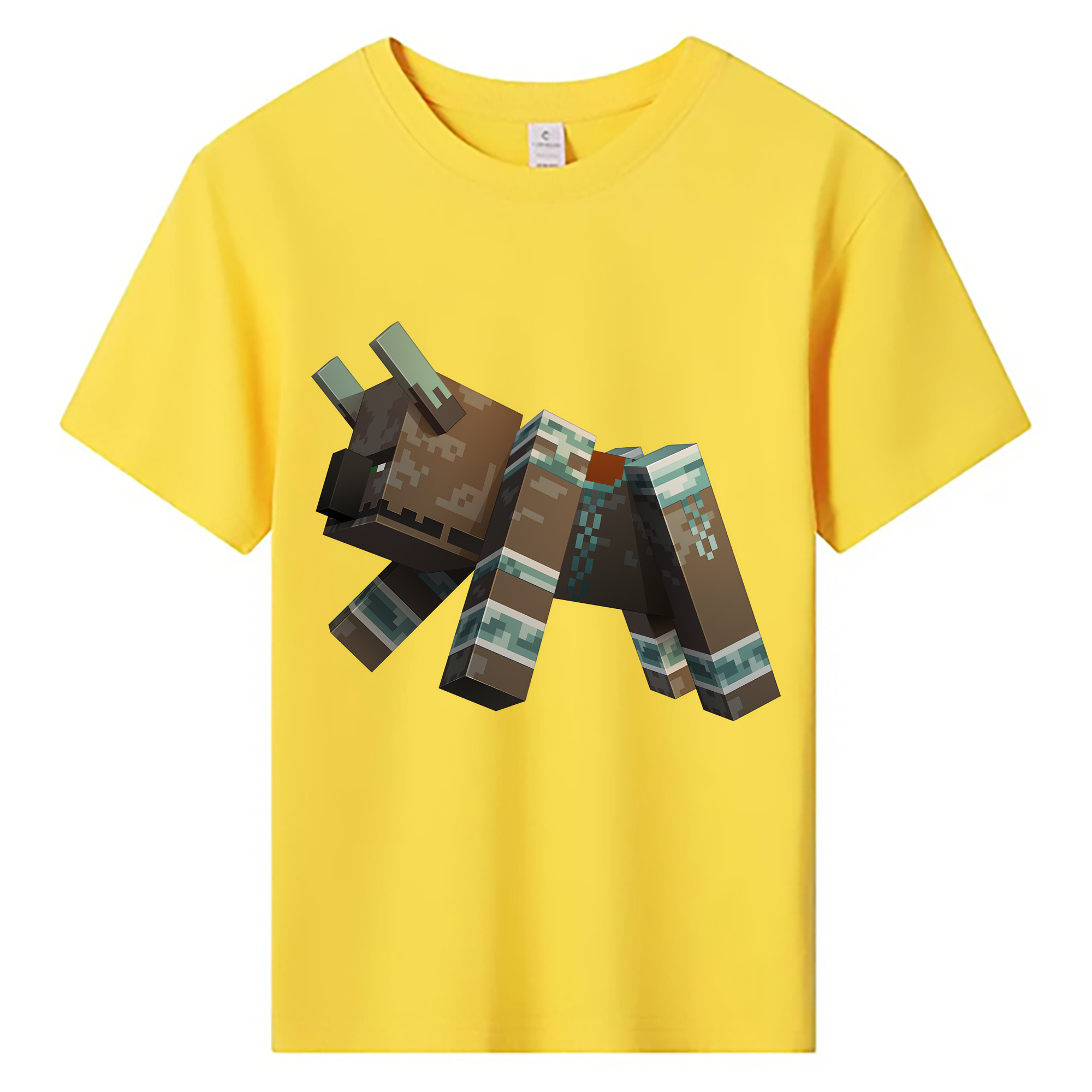 （画像用） マインクラフト ブロックの世界 Minecraft MC Block world 綿100％キッズTシャツ（フロントプリント）