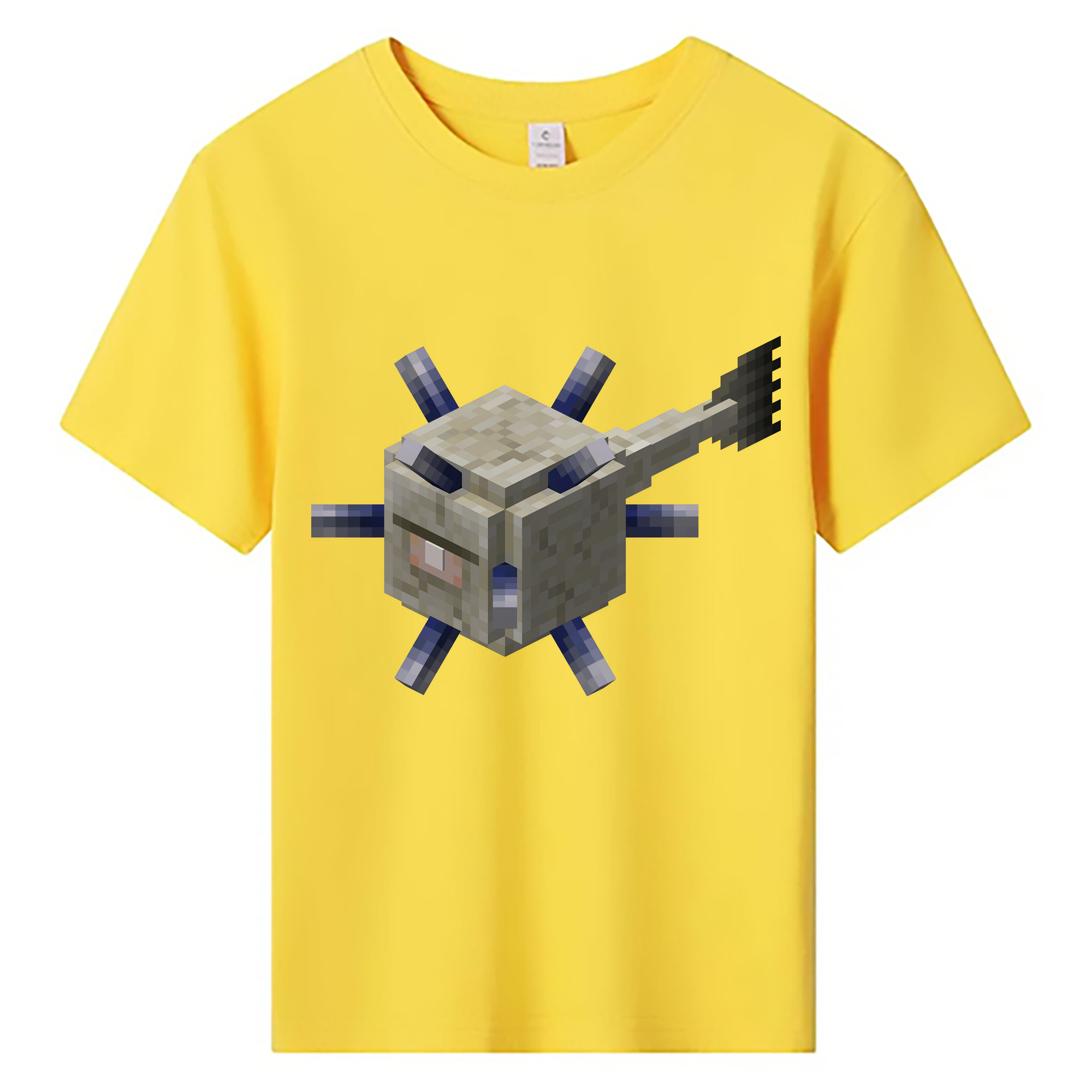 （画像用） マインクラフト ブロックの世界 Minecraft MC Block world 綿100％キッズTシャツ（フロントプリント）