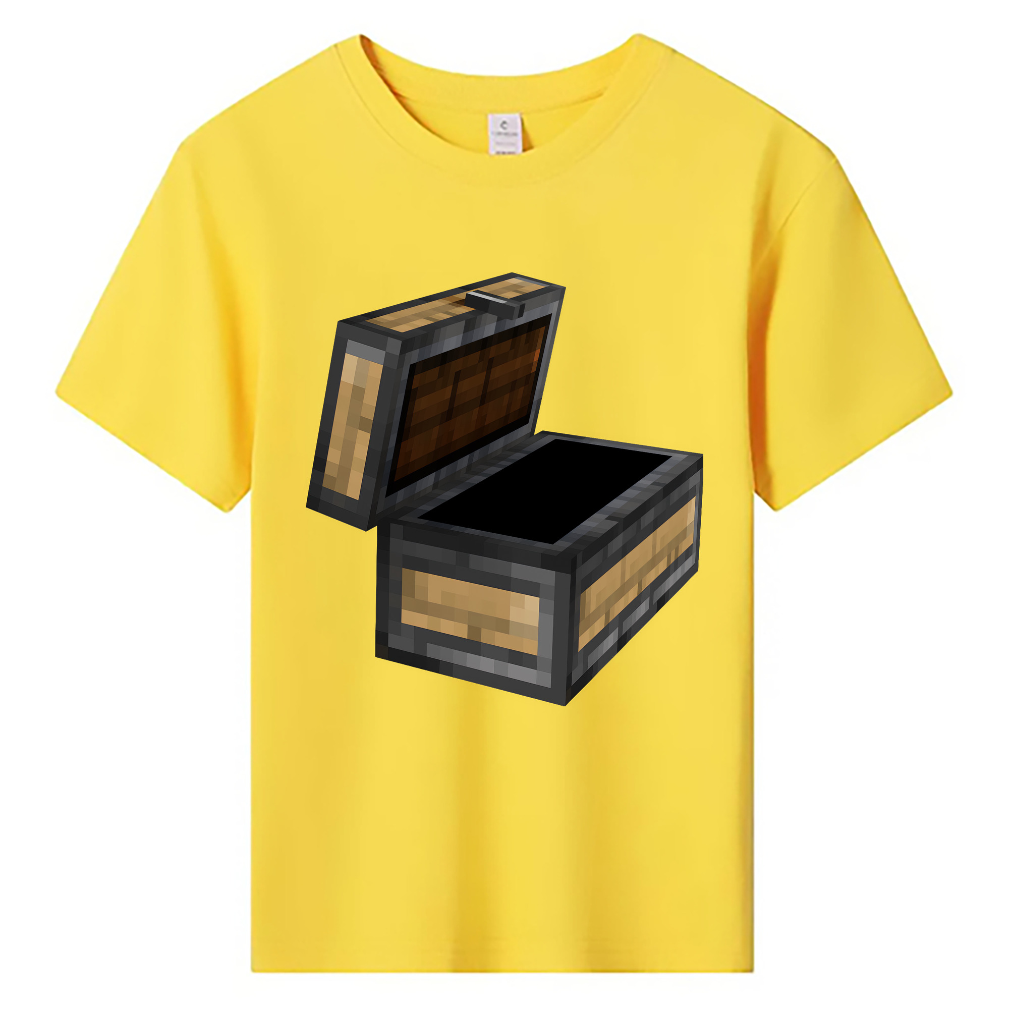（画像用） マインクラフト ブロックの世界 Minecraft MC Block world 綿100％キッズTシャツ（フロントプリント）