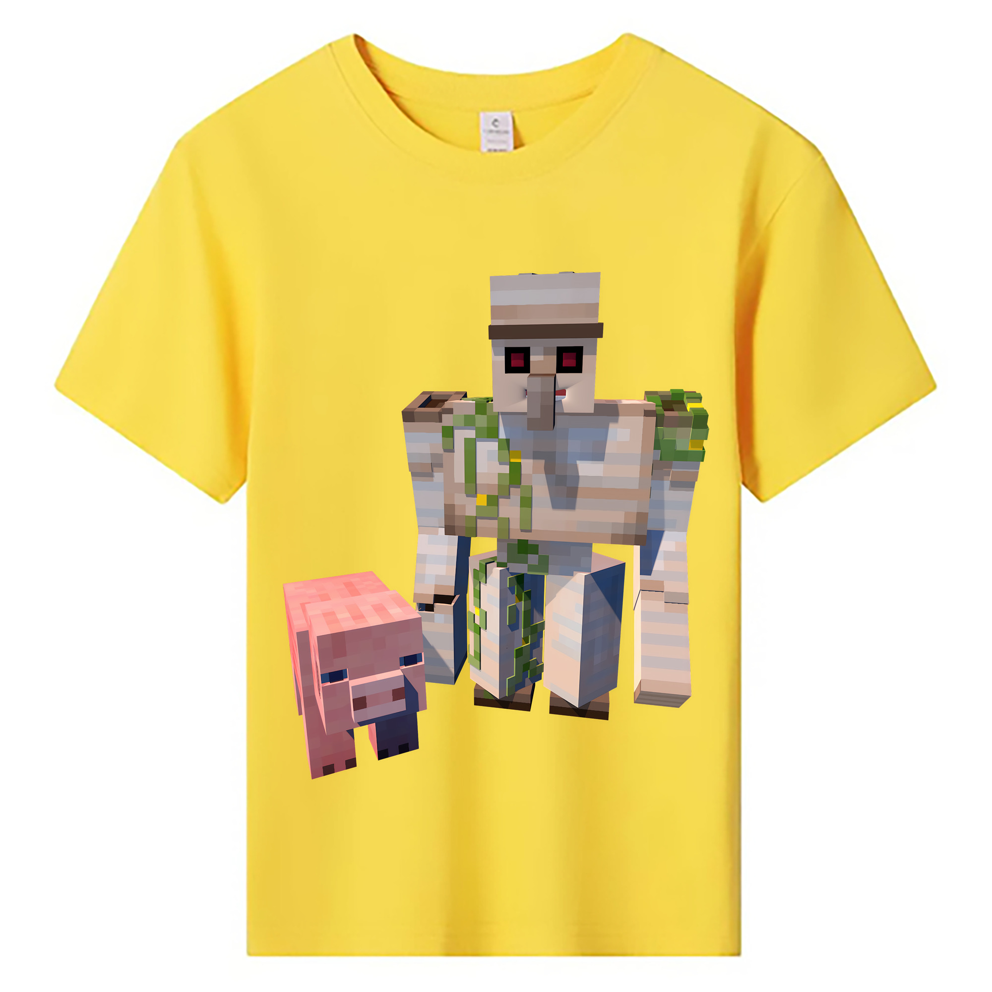（画像用） マインクラフト ブロックの世界 Minecraft MC Block world 綿100％キッズTシャツ（フロントプリント）