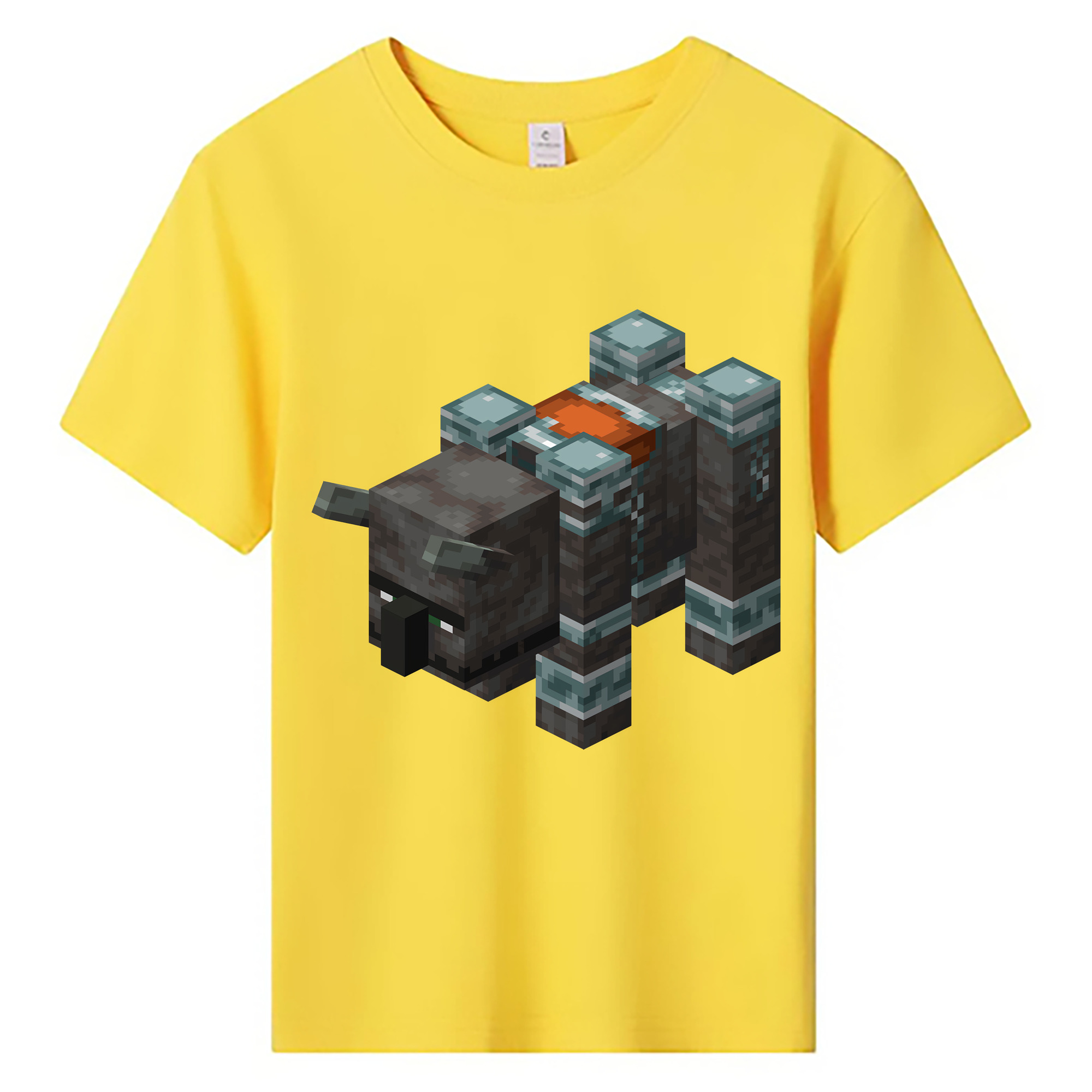 （画像用） マインクラフト ブロックの世界 Minecraft MC Block world 綿100％キッズTシャツ（フロントプリント）