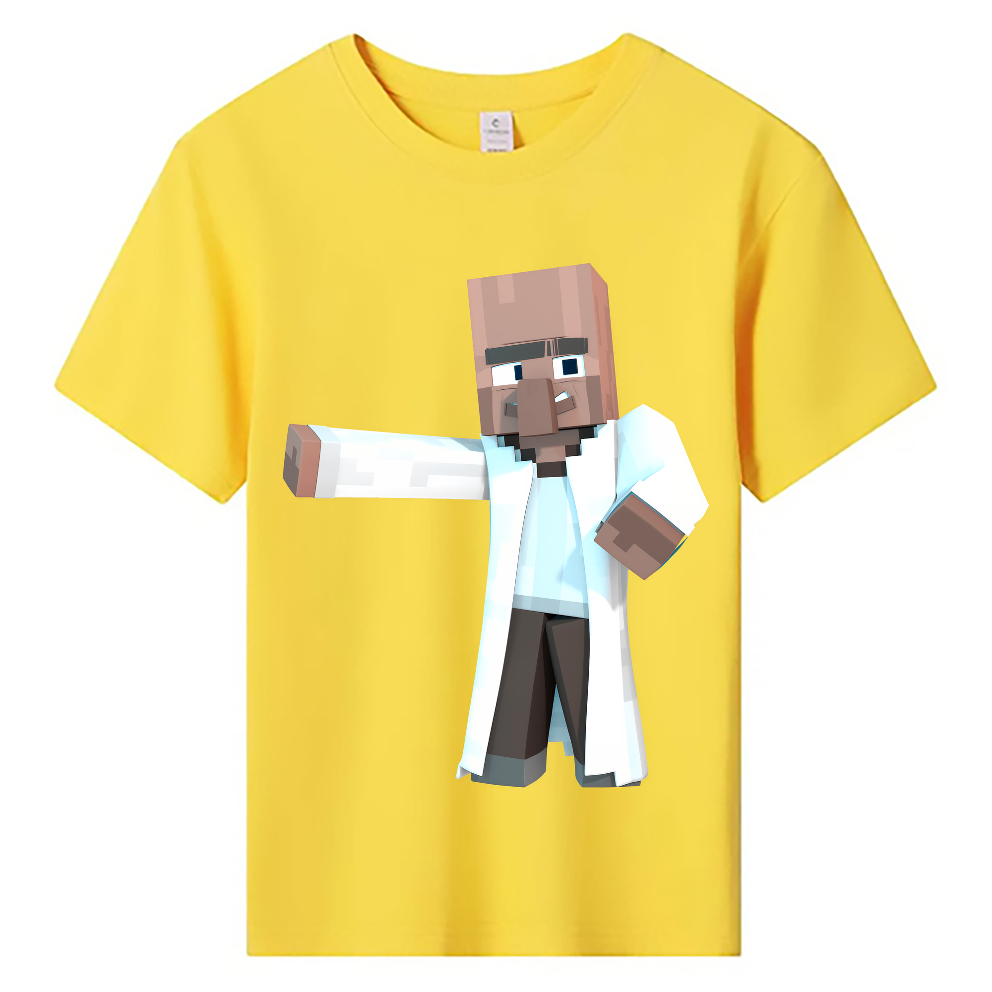 （画像用） マインクラフト ブロックの世界 Minecraft MC Block world 綿100％キッズTシャツ（フロントプリント）