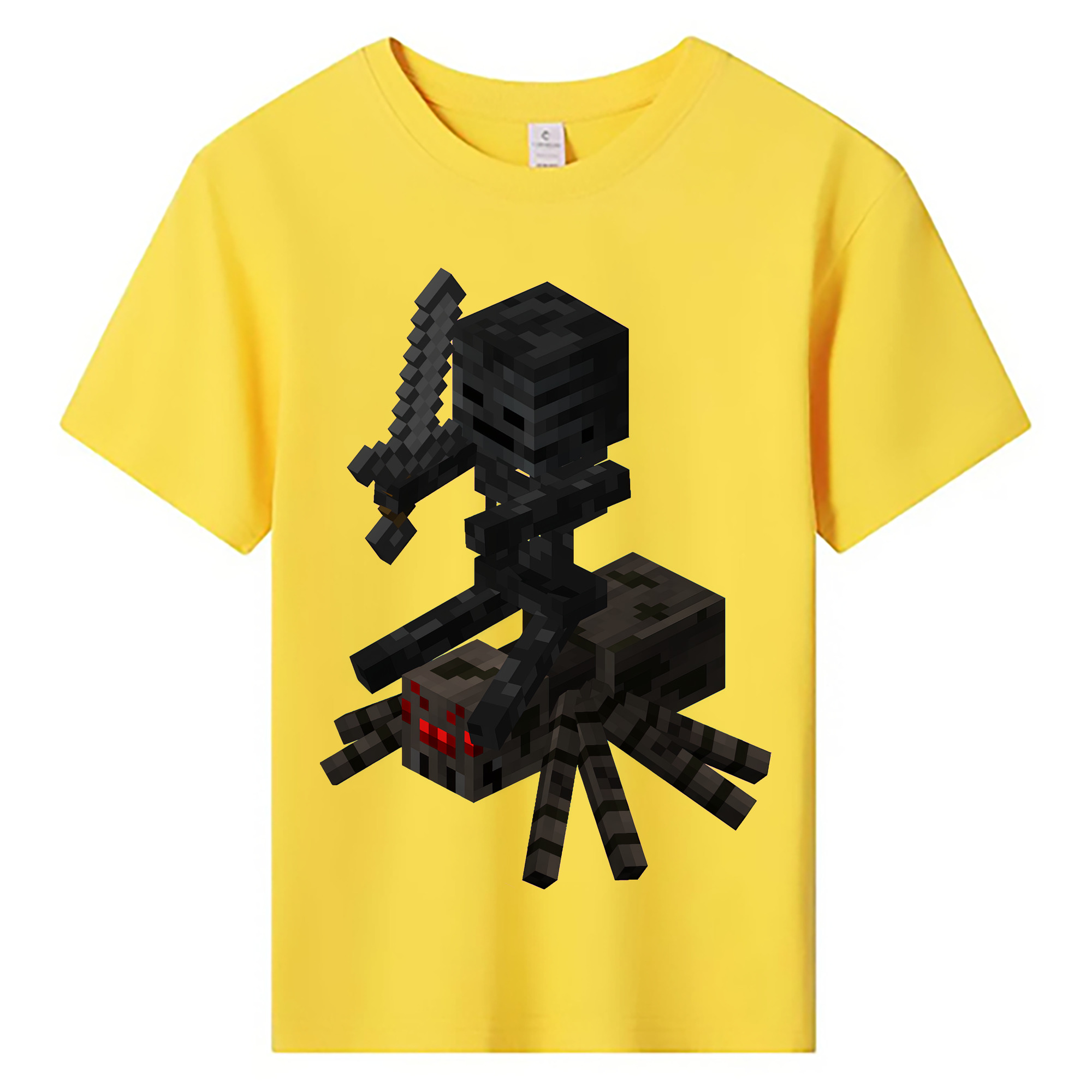（画像用） マインクラフト ブロックの世界 Minecraft MC Block world 綿100％キッズTシャツ（フロントプリント）