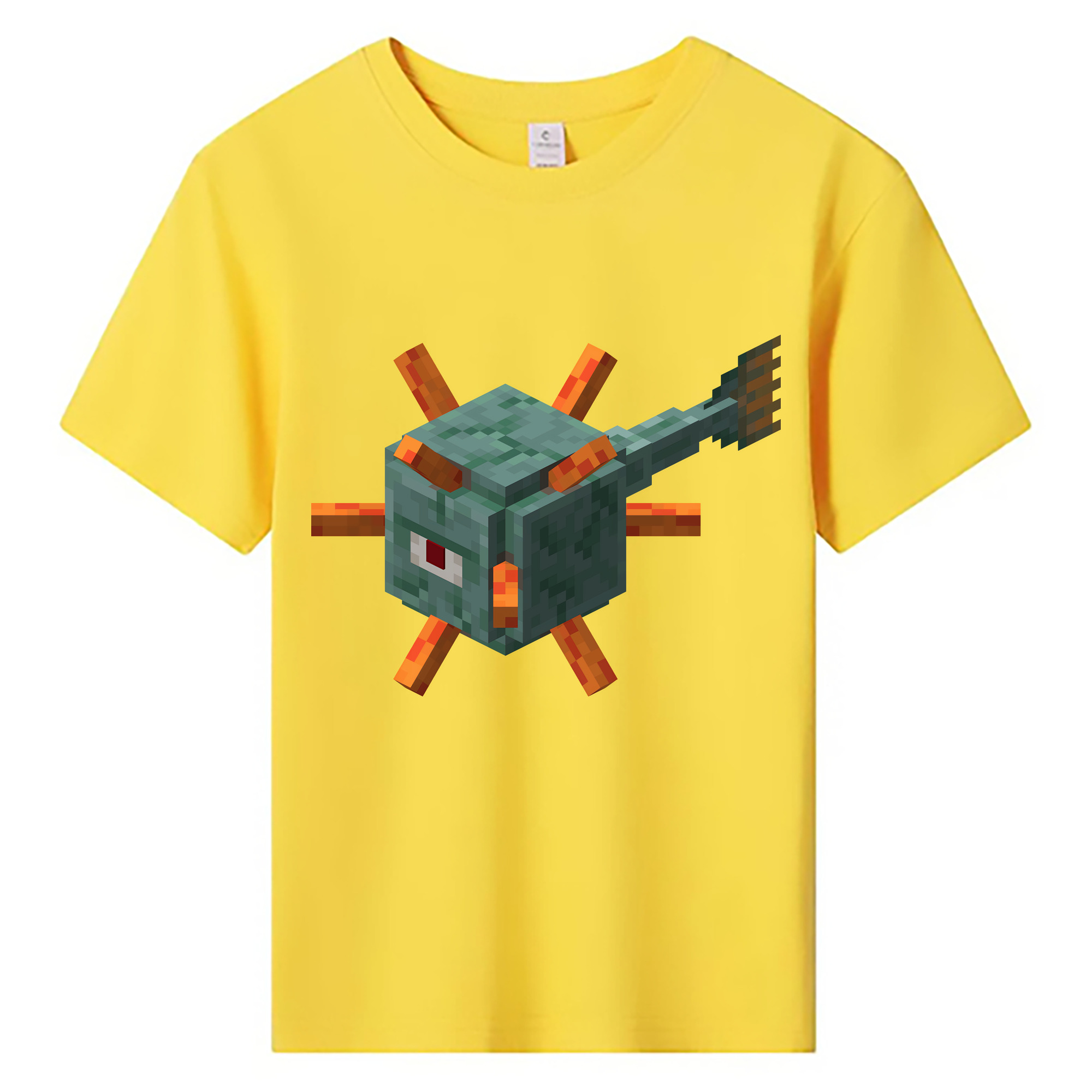 （画像用） マインクラフト ブロックの世界 Minecraft MC Block world 綿100％キッズTシャツ（フロントプリント）