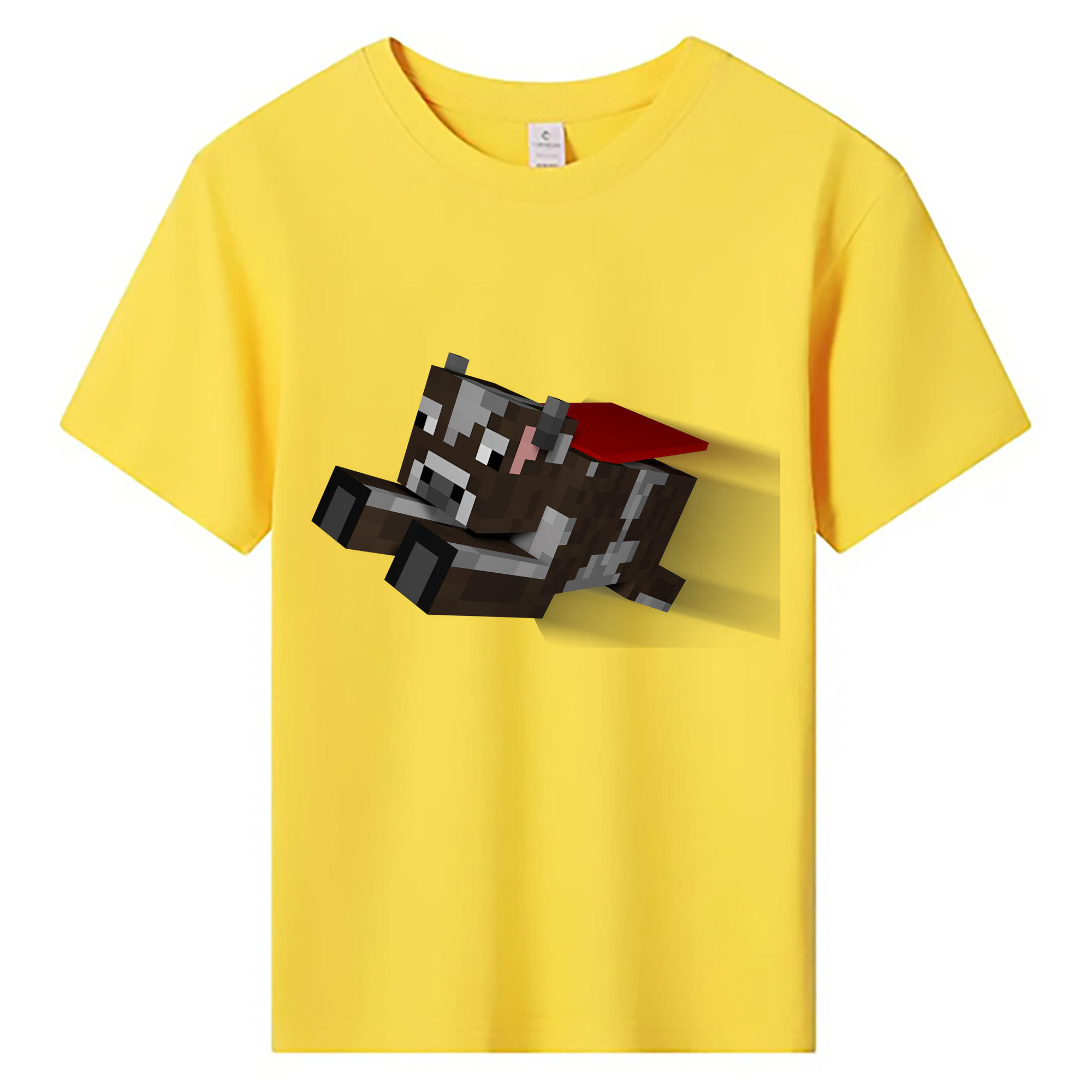 （画像用） マインクラフト ブロックの世界 Minecraft MC Block world 綿100％キッズTシャツ（フロントプリント）