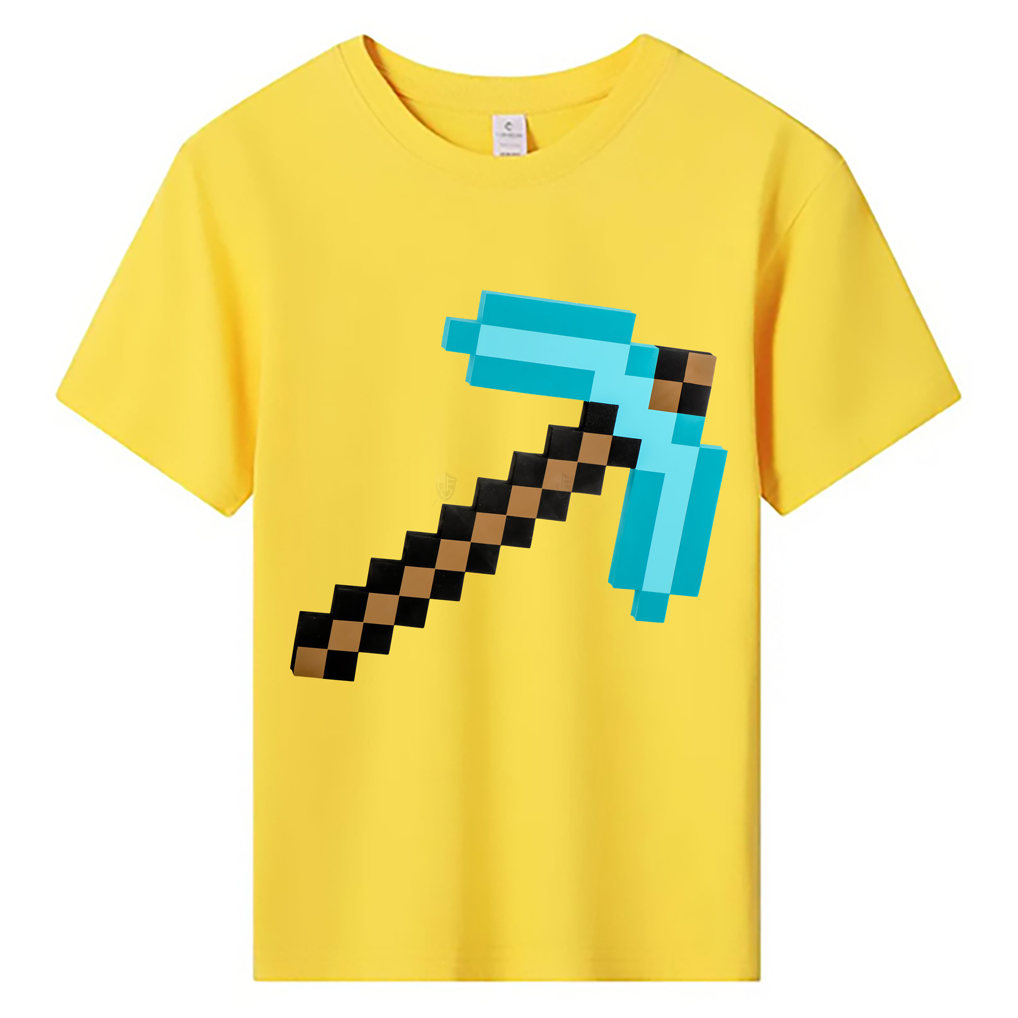 （画像用） マインクラフト ブロックの世界 Minecraft MC Block world 綿100％キッズTシャツ（フロントプリント）