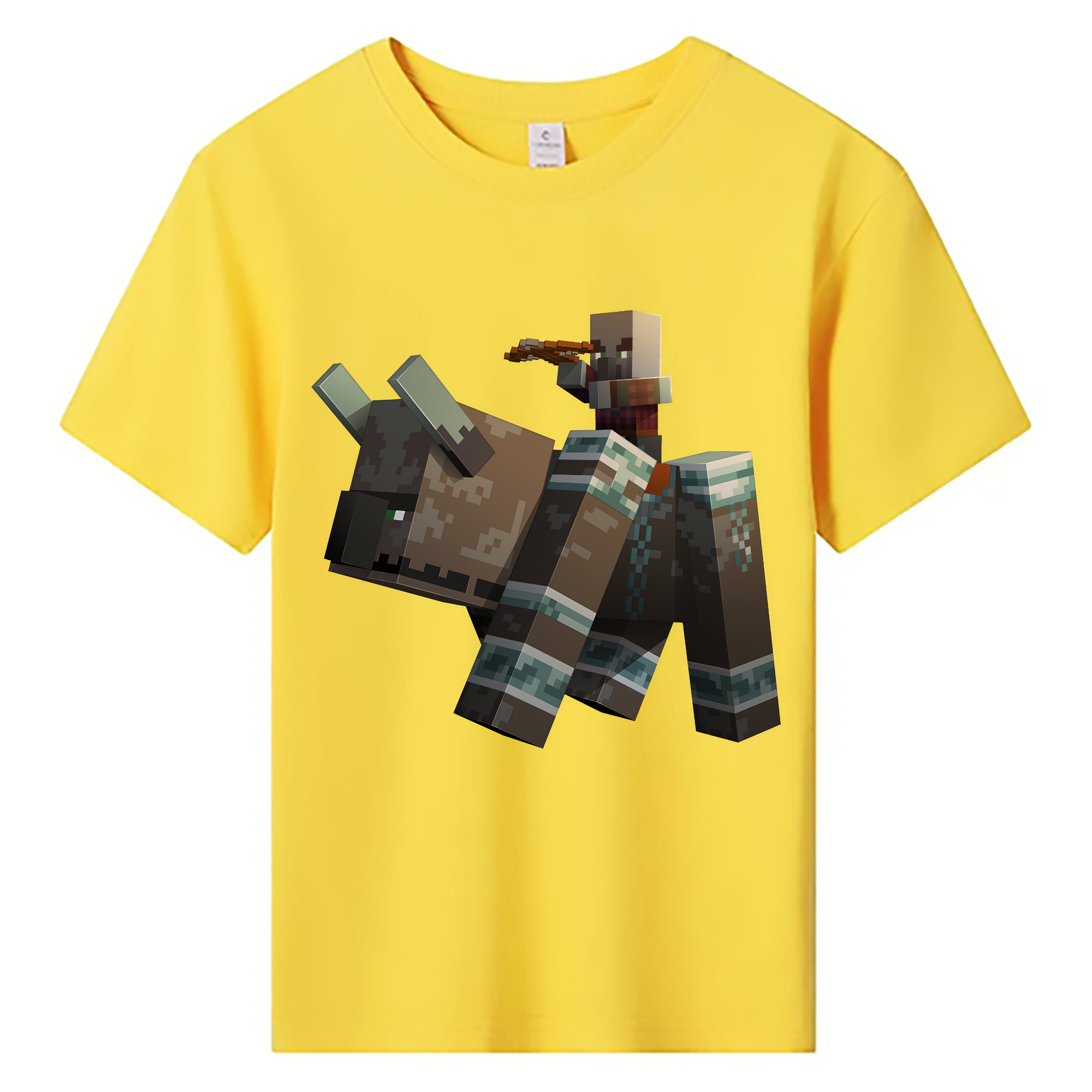 （画像用） マインクラフト ブロックの世界 Minecraft MC Block world 綿100％キッズTシャツ（フロントプリント）