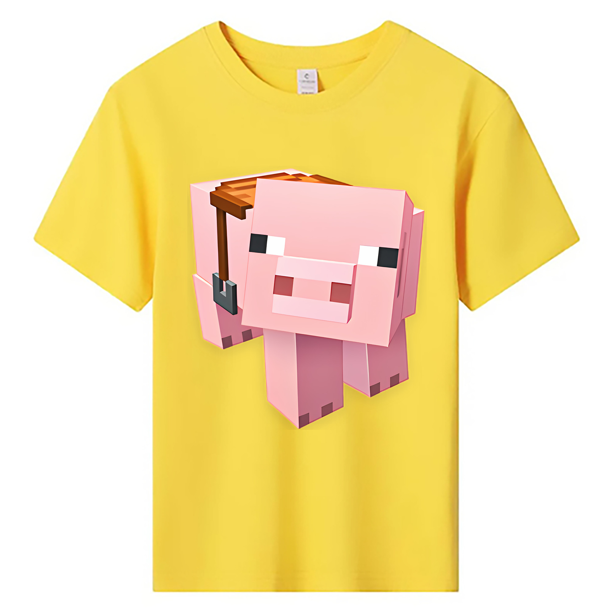 （画像用） マインクラフト ブロックの世界 Minecraft MC Block world 綿100％キッズTシャツ（フロントプリント）