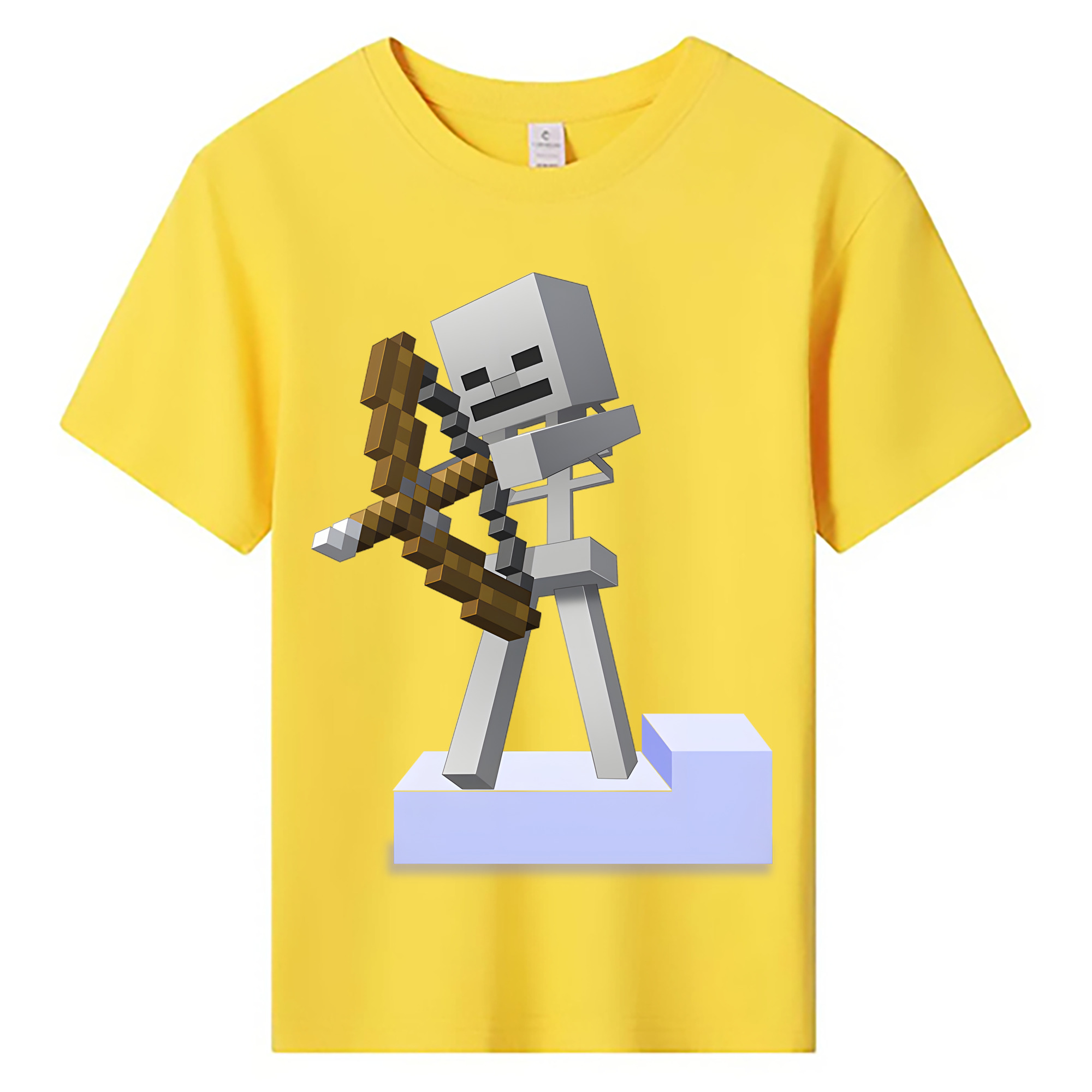 （画像用） マインクラフト ブロックの世界 Minecraft MC Block world 綿100％キッズTシャツ（フロントプリント）
