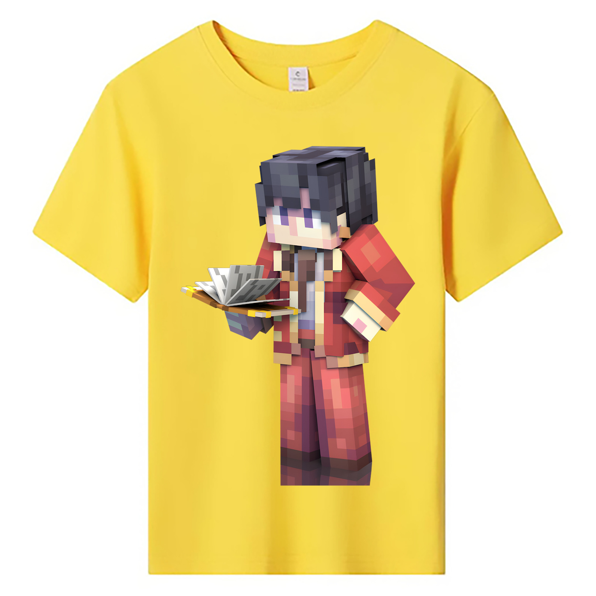 （画像用） マインクラフト ブロックの世界 Minecraft MC Block world 綿100％キッズTシャツ（フロントプリント）