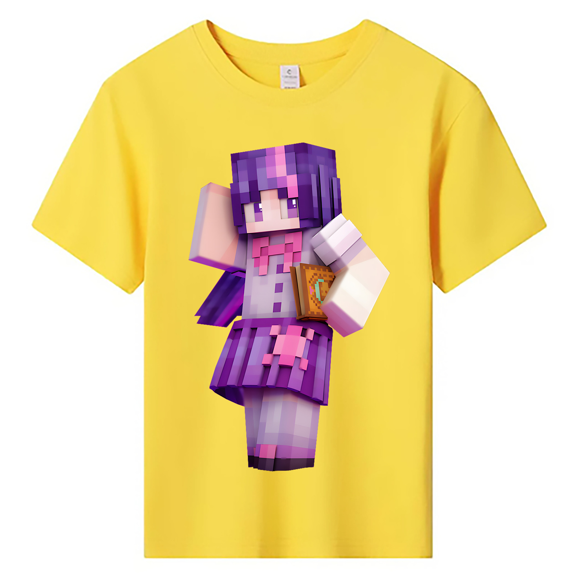 （画像用） マインクラフト ブロックの世界 Minecraft MC Block world 綿100％キッズTシャツ（フロントプリント）