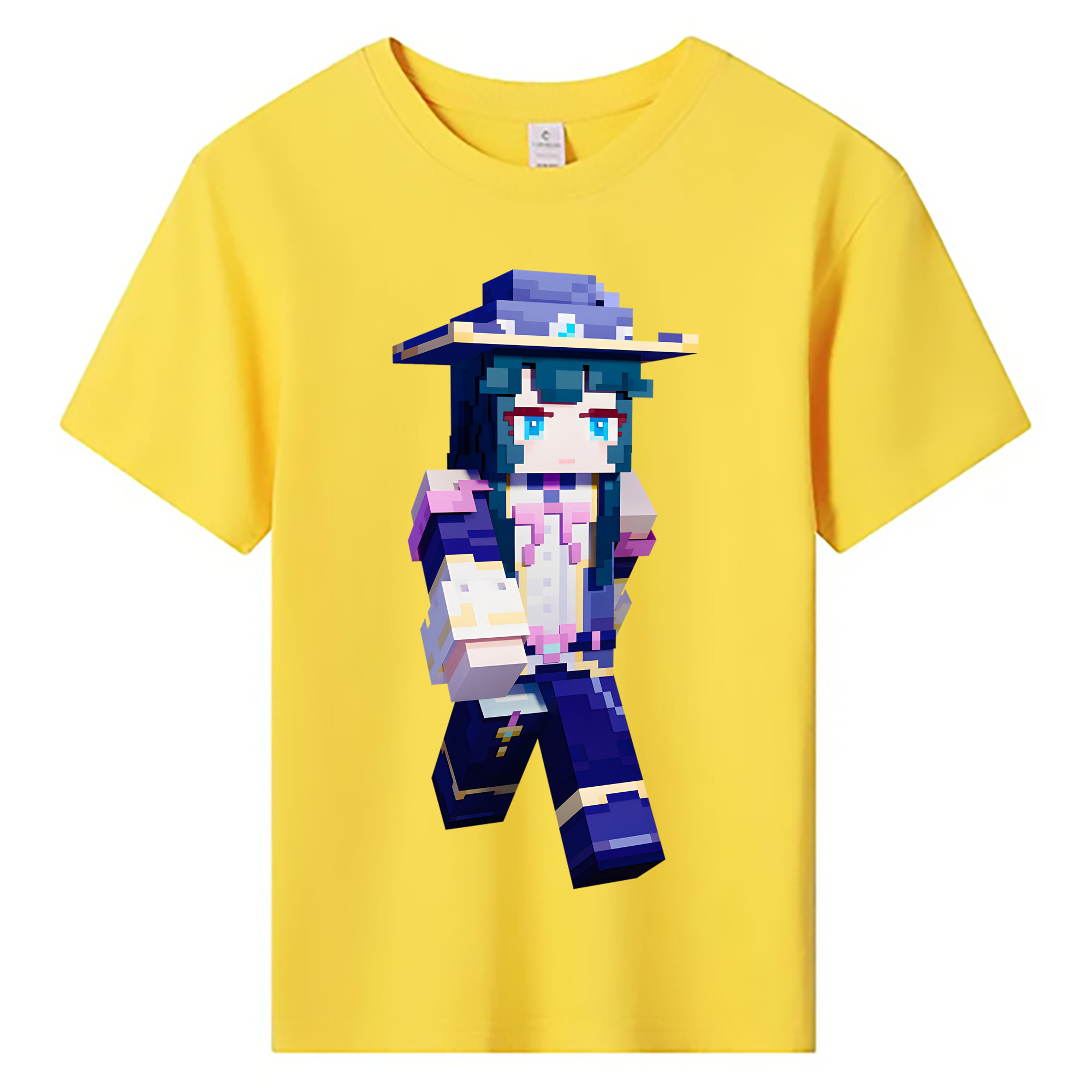（画像用） マインクラフト ブロックの世界 Minecraft MC Block world 綿100％キッズTシャツ（フロントプリント）
