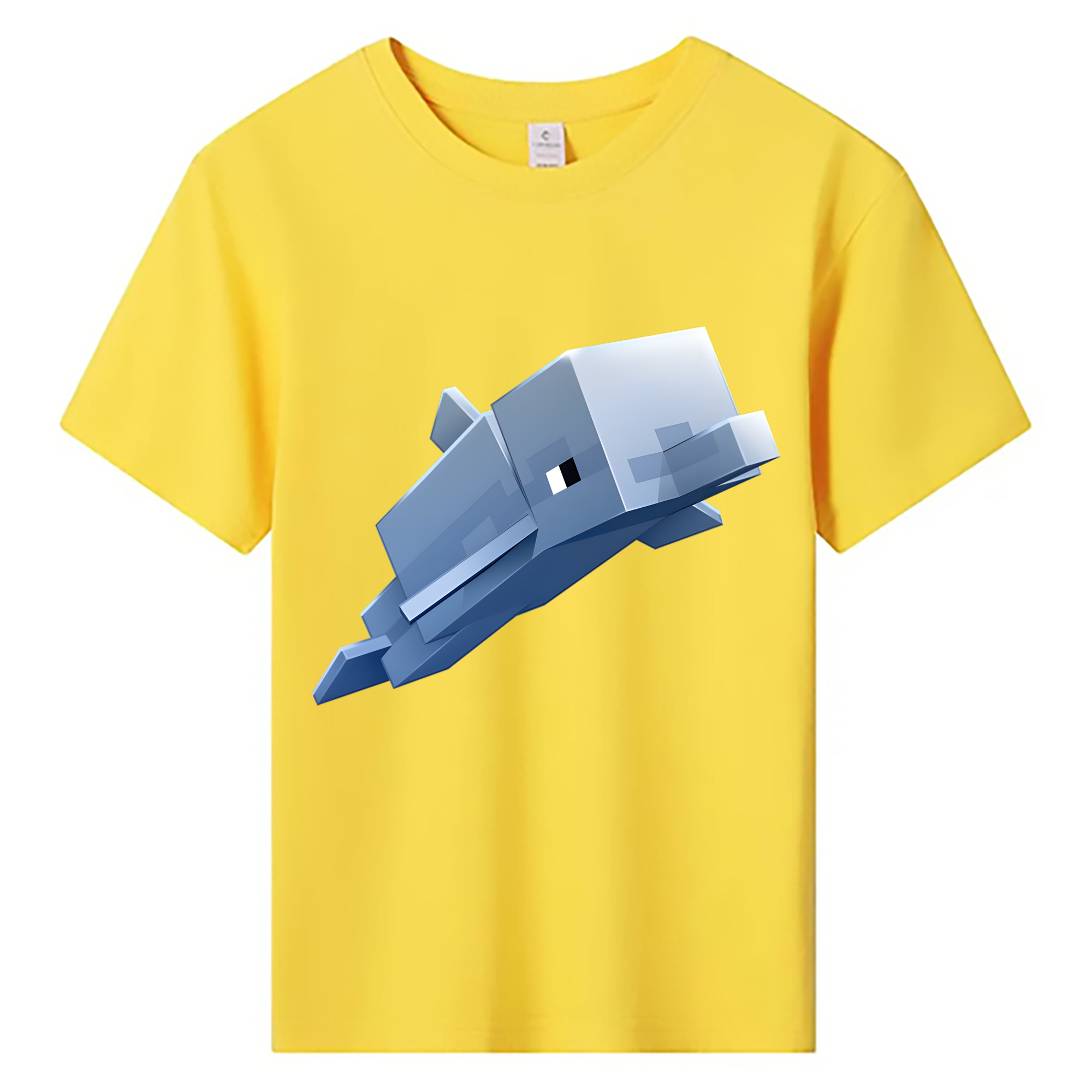 （画像用） マインクラフト ブロックの世界 Minecraft MC Block world 綿100％キッズTシャツ（フロントプリント）