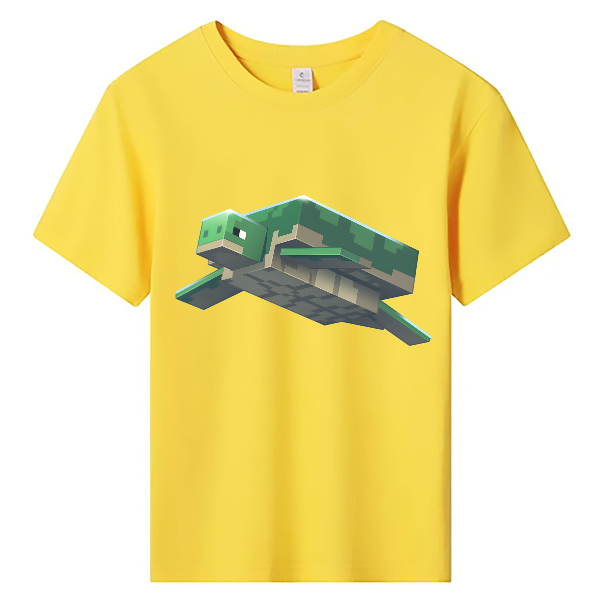 （画像用） マインクラフト ブロックの世界 Minecraft MC Block world 綿100％キッズTシャツ（フロントプリント）