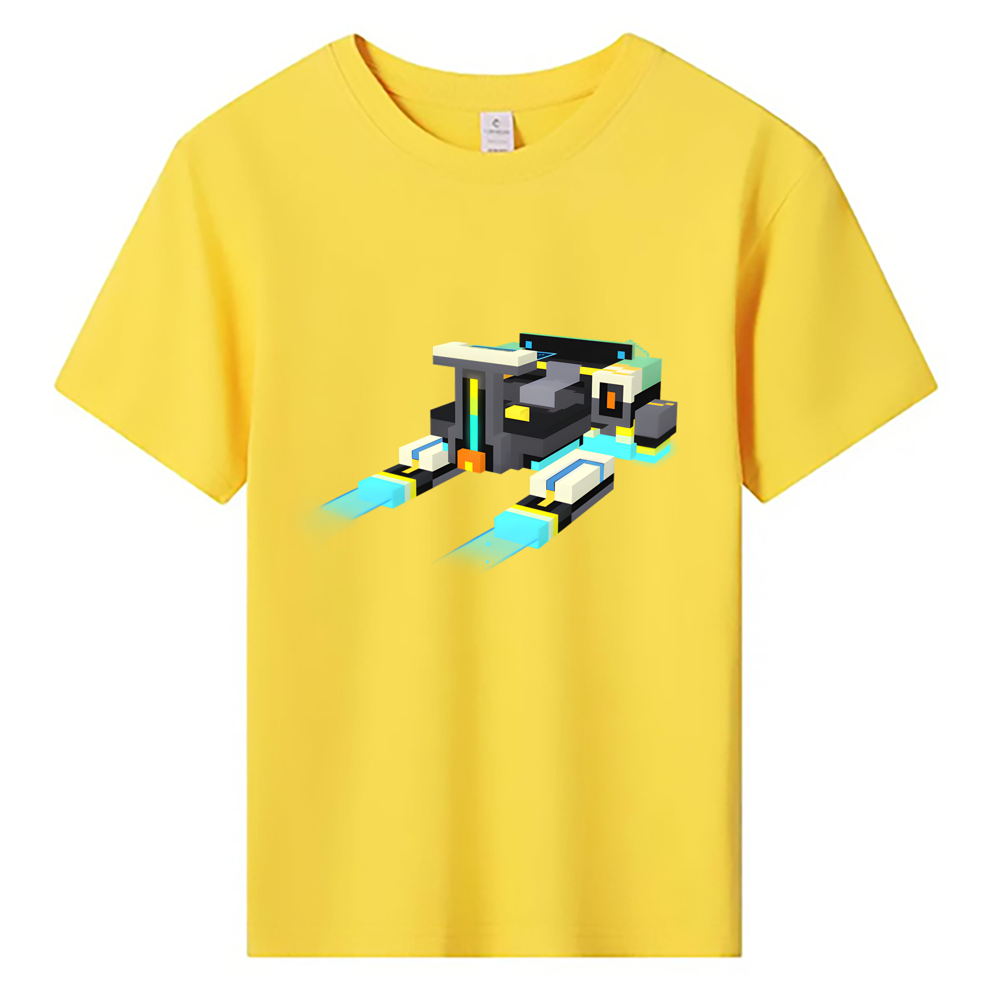 （画像用） マインクラフト ブロックの世界 Minecraft MC Block world 綿100％キッズTシャツ（フロントプリント）