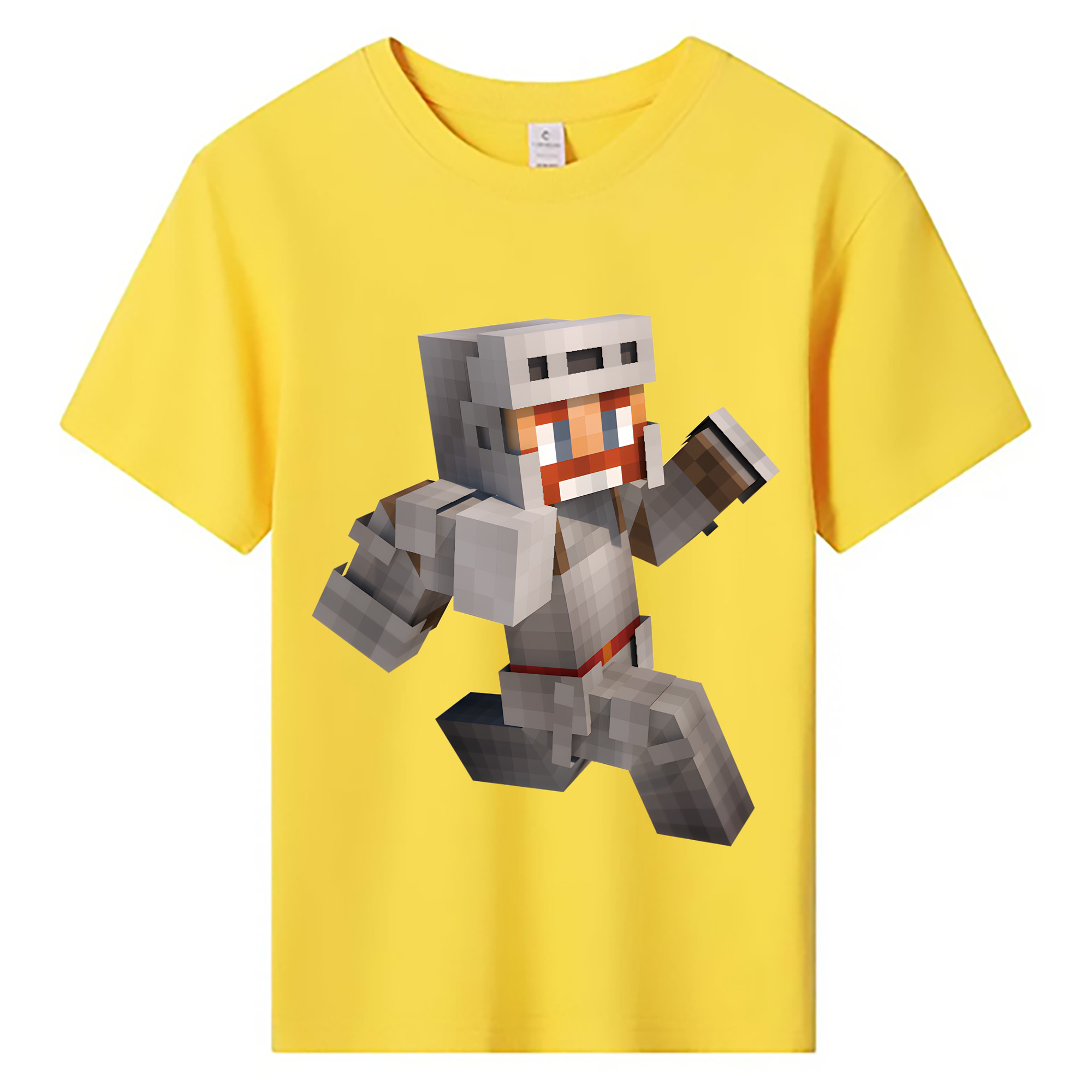 （画像用） マインクラフト ブロックの世界 Minecraft MC Block world 綿100％キッズTシャツ（フロントプリント）
