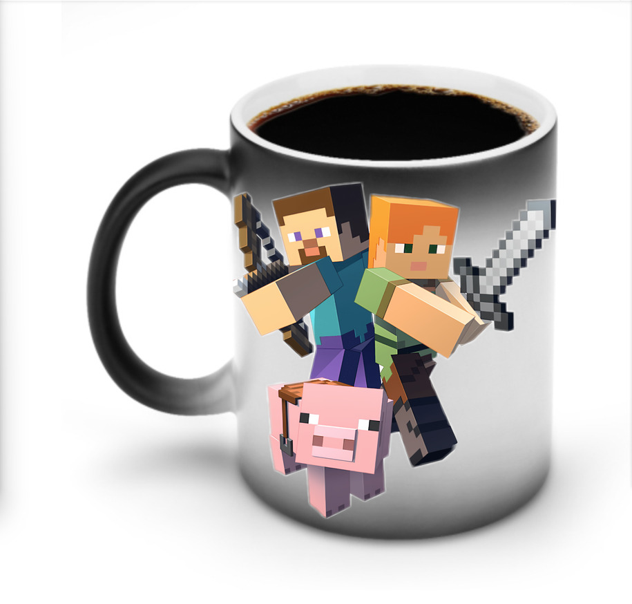 （画像用） マインクラフト ブロックの世界 Minecraft MC Block world 温度変色マグカップ