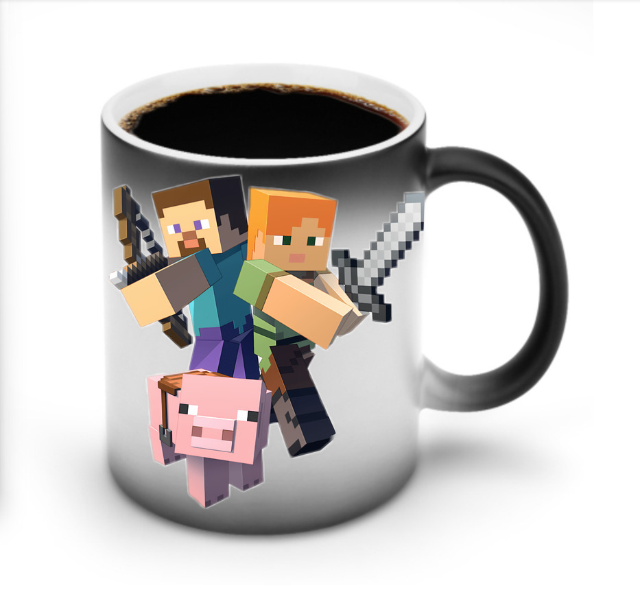 （画像用） マインクラフト ブロックの世界 Minecraft MC Block world 温度変色マグカップ
