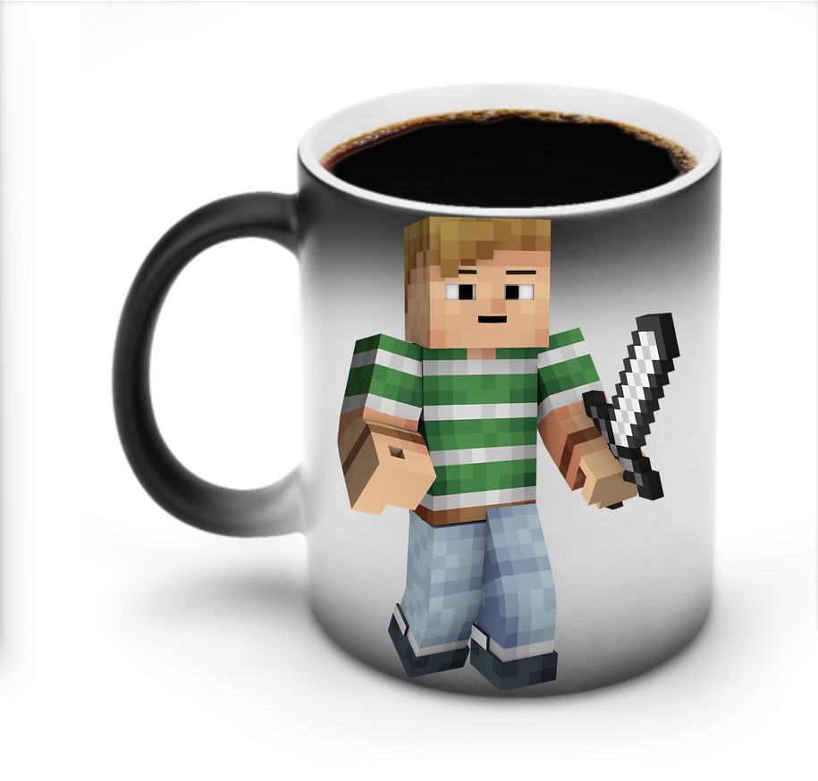 （画像用） マインクラフト ブロックの世界 Minecraft MC Block world 温度変色マグカップ