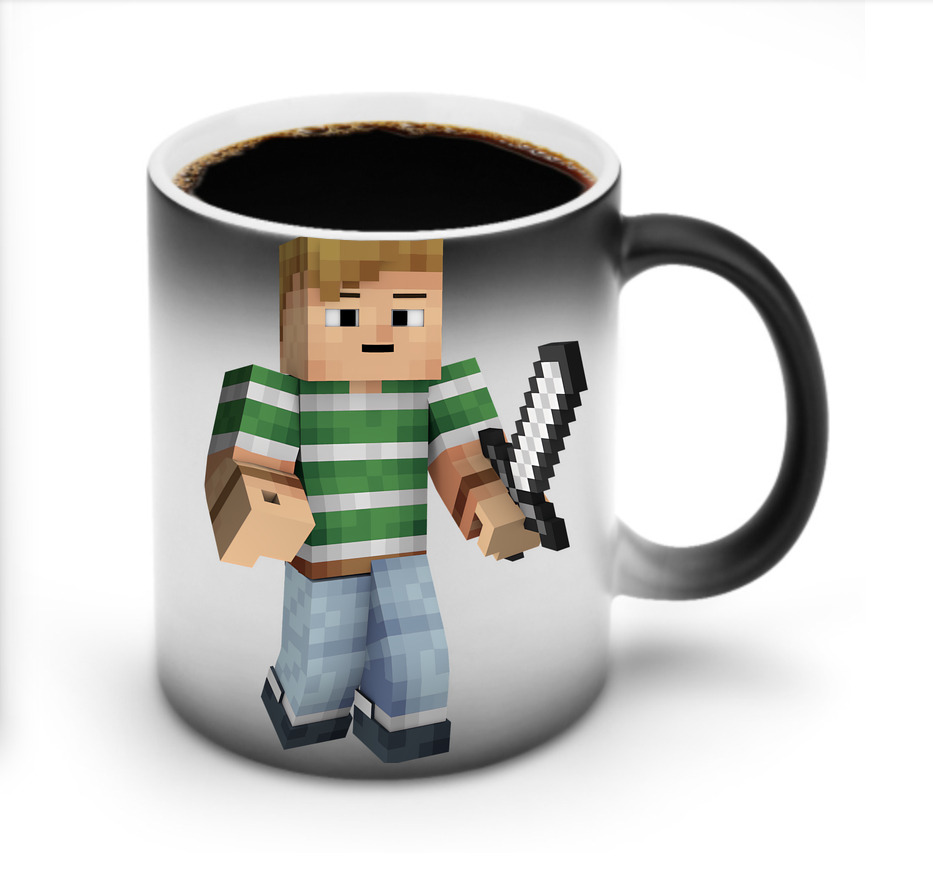 （画像用） マインクラフト ブロックの世界 Minecraft MC Block world 温度変色マグカップ