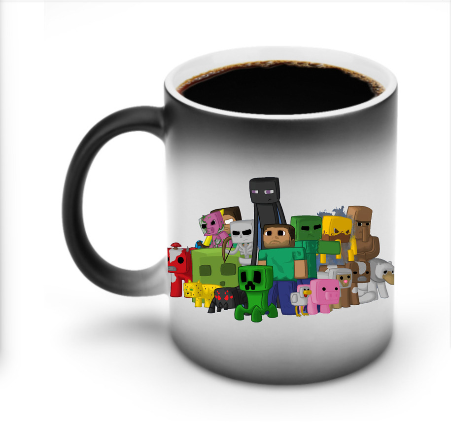 （画像用） マインクラフト ブロックの世界 Minecraft MC Block world 温度変色マグカップ