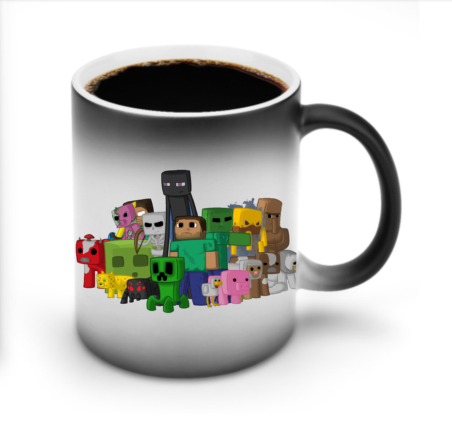 （画像用） マインクラフト ブロックの世界 Minecraft MC Block world 温度変色マグカップ