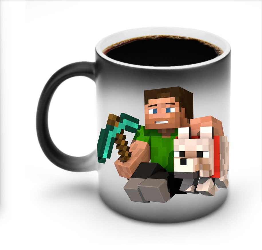 （画像用） マインクラフト ブロックの世界 Minecraft MC Block world 温度変色マグカップ