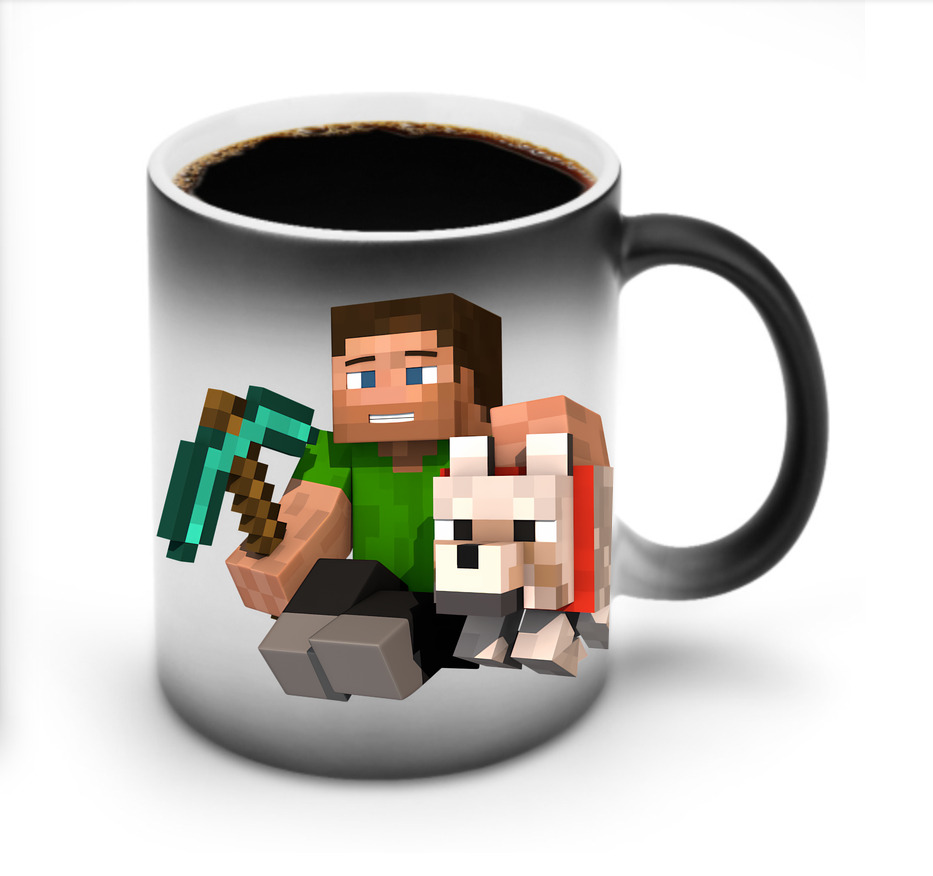 （画像用） マインクラフト ブロックの世界 Minecraft MC Block world 温度変色マグカップ