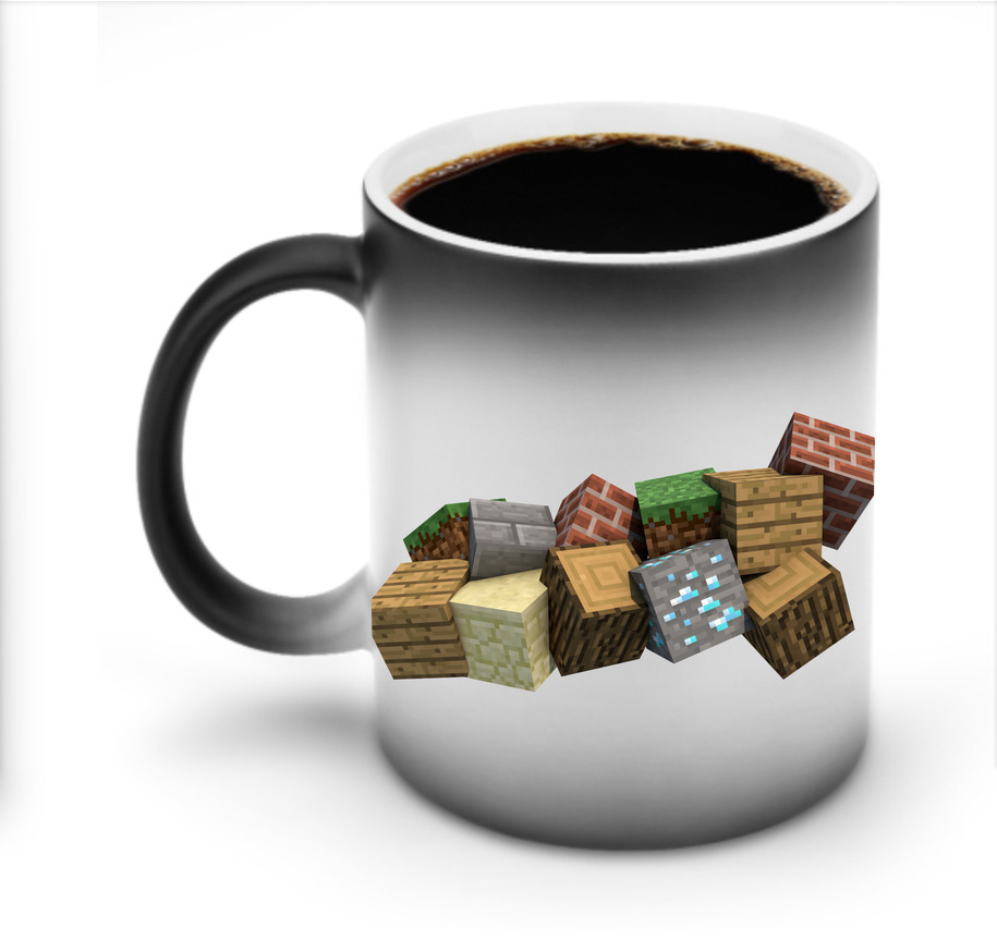 （画像用） マインクラフト ブロックの世界 Minecraft MC Block world 温度変色マグカップ
