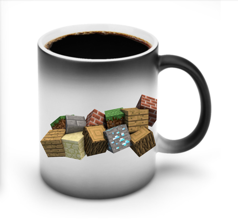 （画像用） マインクラフト ブロックの世界 Minecraft MC Block world 温度変色マグカップ