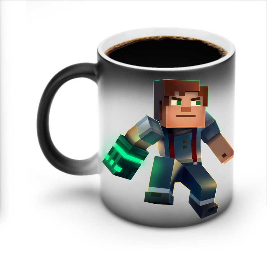 （画像用） マインクラフト ブロックの世界 Minecraft MC Block world 温度変色マグカップ