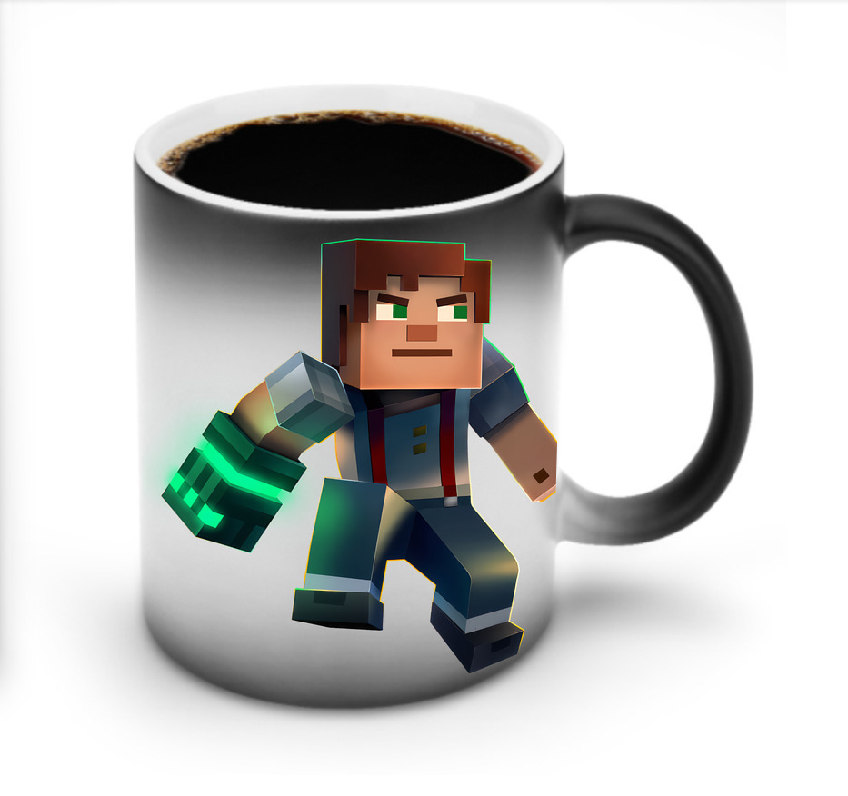 （画像用） マインクラフト ブロックの世界 Minecraft MC Block world 温度変色マグカップ