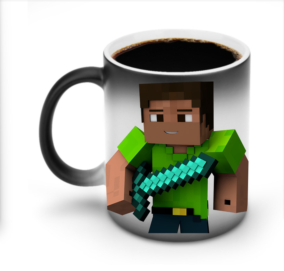 （画像用） マインクラフト ブロックの世界 Minecraft MC Block world 温度変色マグカップ