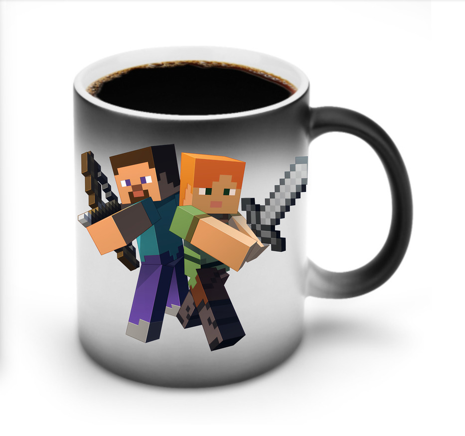 （画像用） マインクラフト ブロックの世界 Minecraft MC Block world 温度変色マグカップ