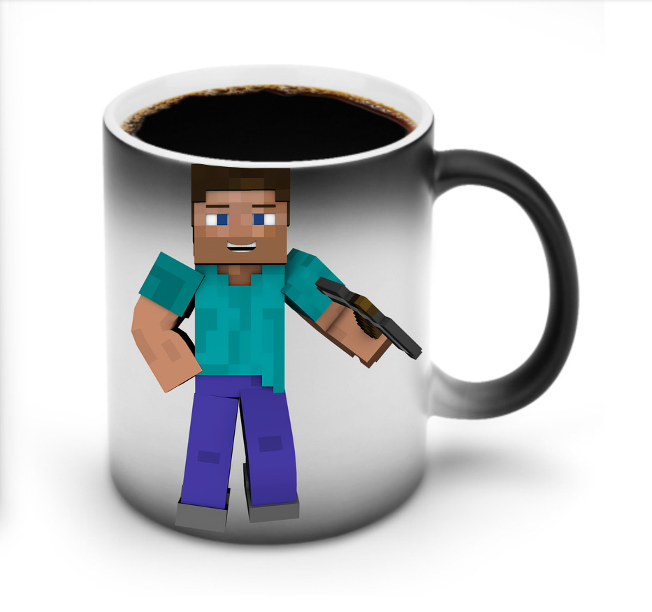 （画像用） マインクラフト ブロックの世界 Minecraft MC Block world 温度変色マグカップ
