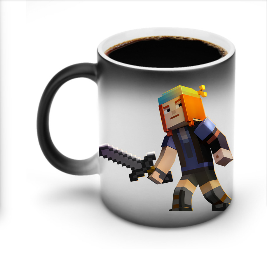 （画像用） マインクラフト ブロックの世界 Minecraft MC Block world 温度変色マグカップ