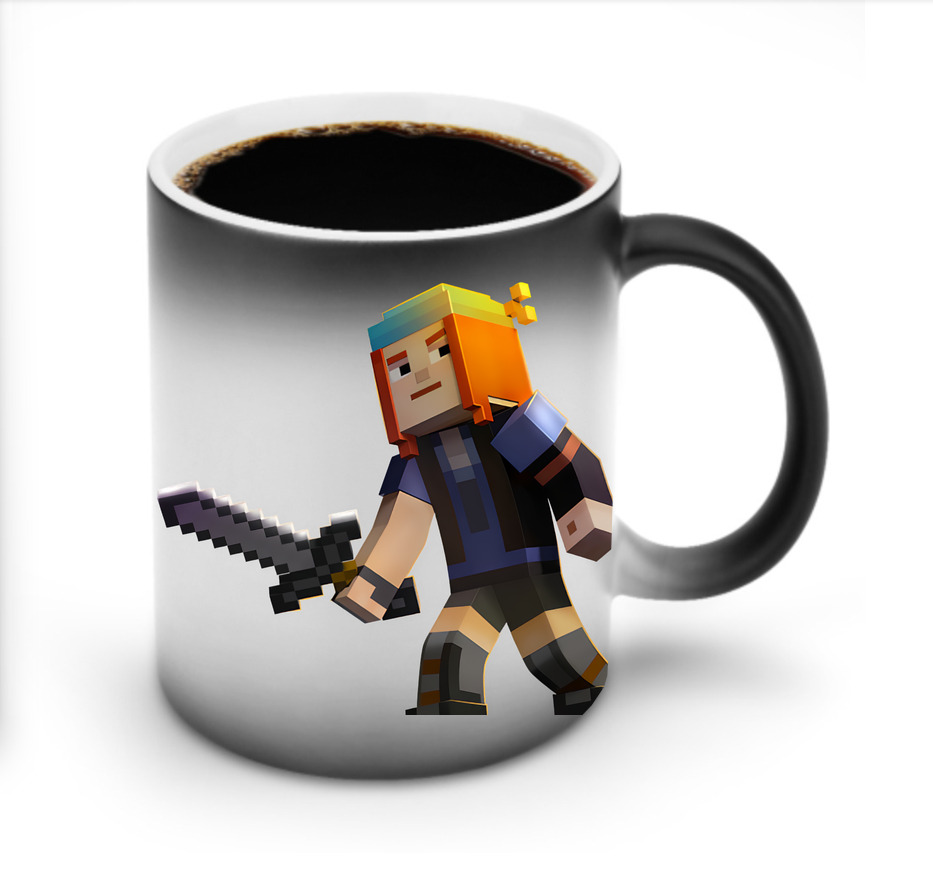 （画像用） マインクラフト ブロックの世界 Minecraft MC Block world 温度変色マグカップ