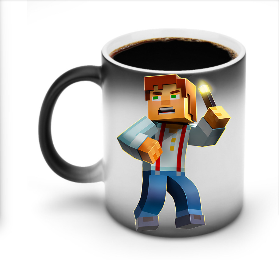 （画像用） マインクラフト ブロックの世界 Minecraft MC Block world 温度変色マグカップ