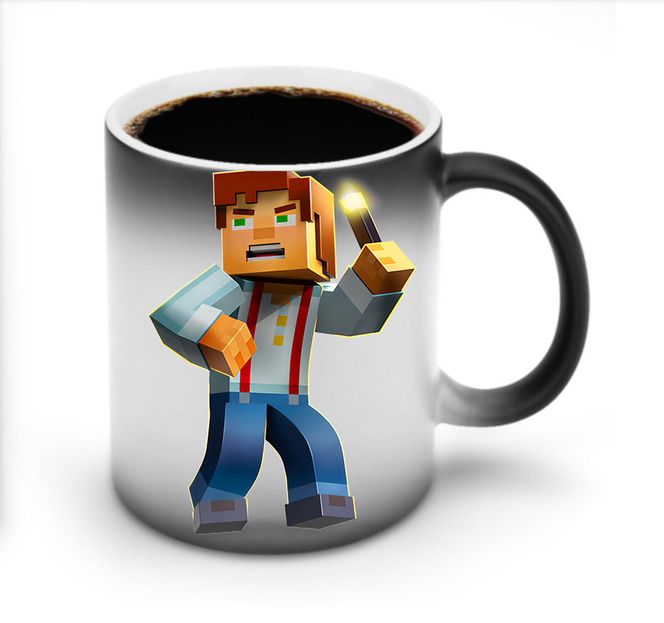（画像用） マインクラフト ブロックの世界 Minecraft MC Block world 温度変色マグカップ
