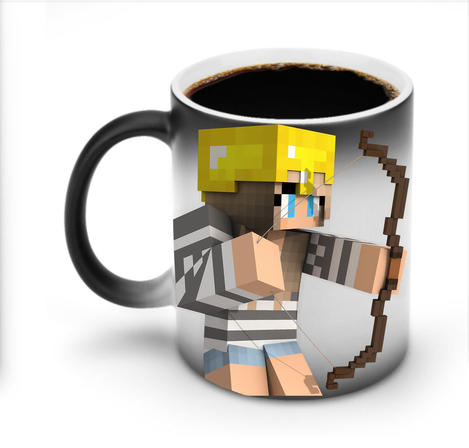 （画像用） マインクラフト ブロックの世界 Minecraft MC Block world 温度変色マグカップ