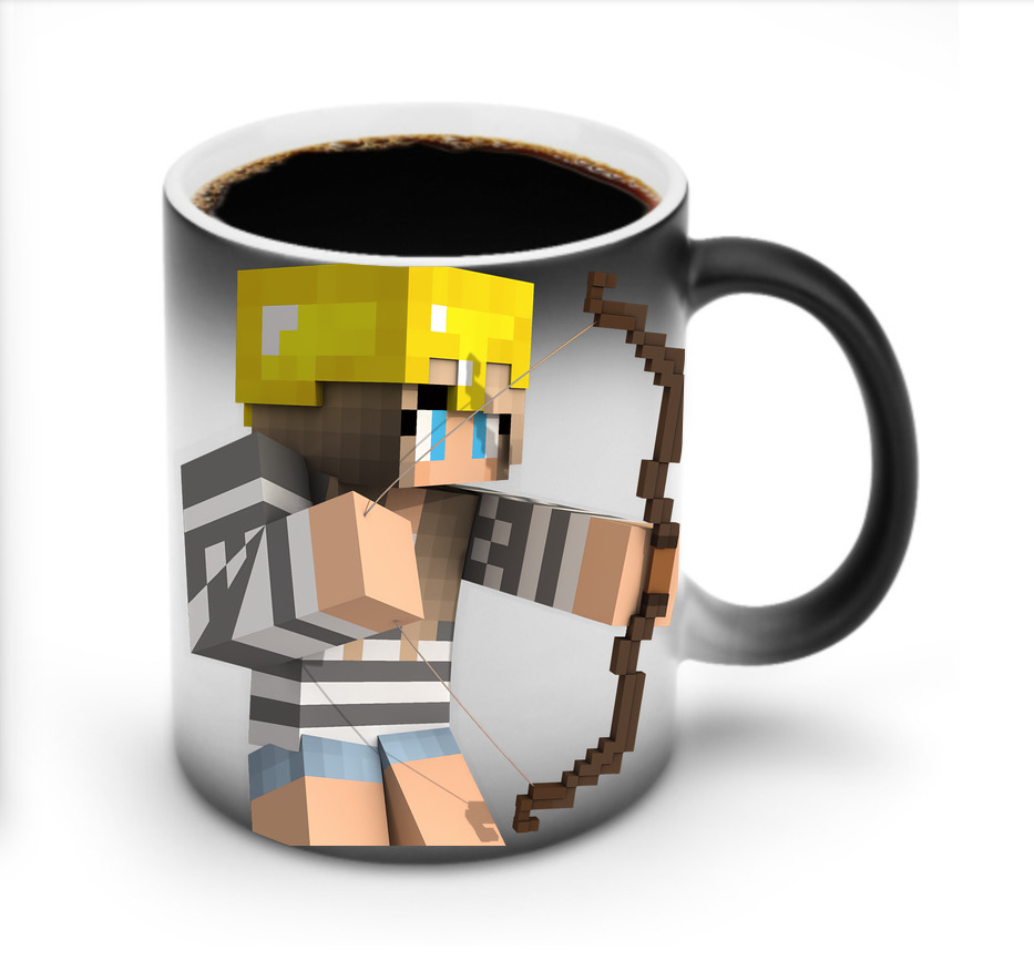 （画像用） マインクラフト ブロックの世界 Minecraft MC Block world 温度変色マグカップ