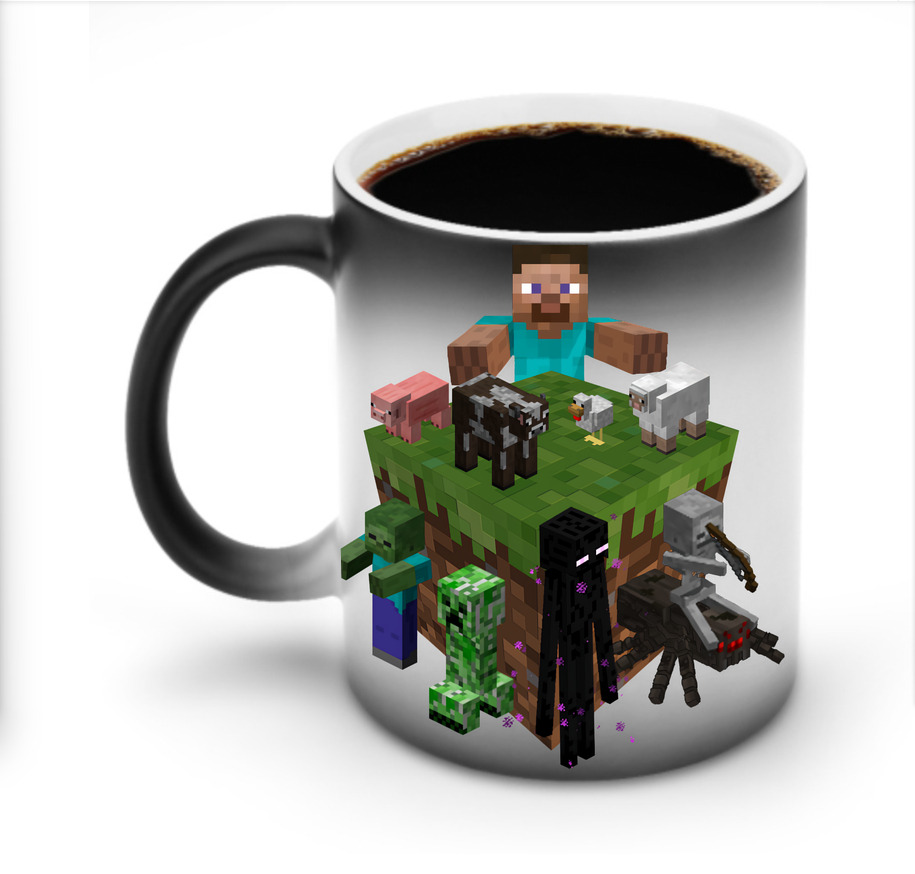 （画像用） マインクラフト ブロックの世界 Minecraft MC Block world 温度変色マグカップ