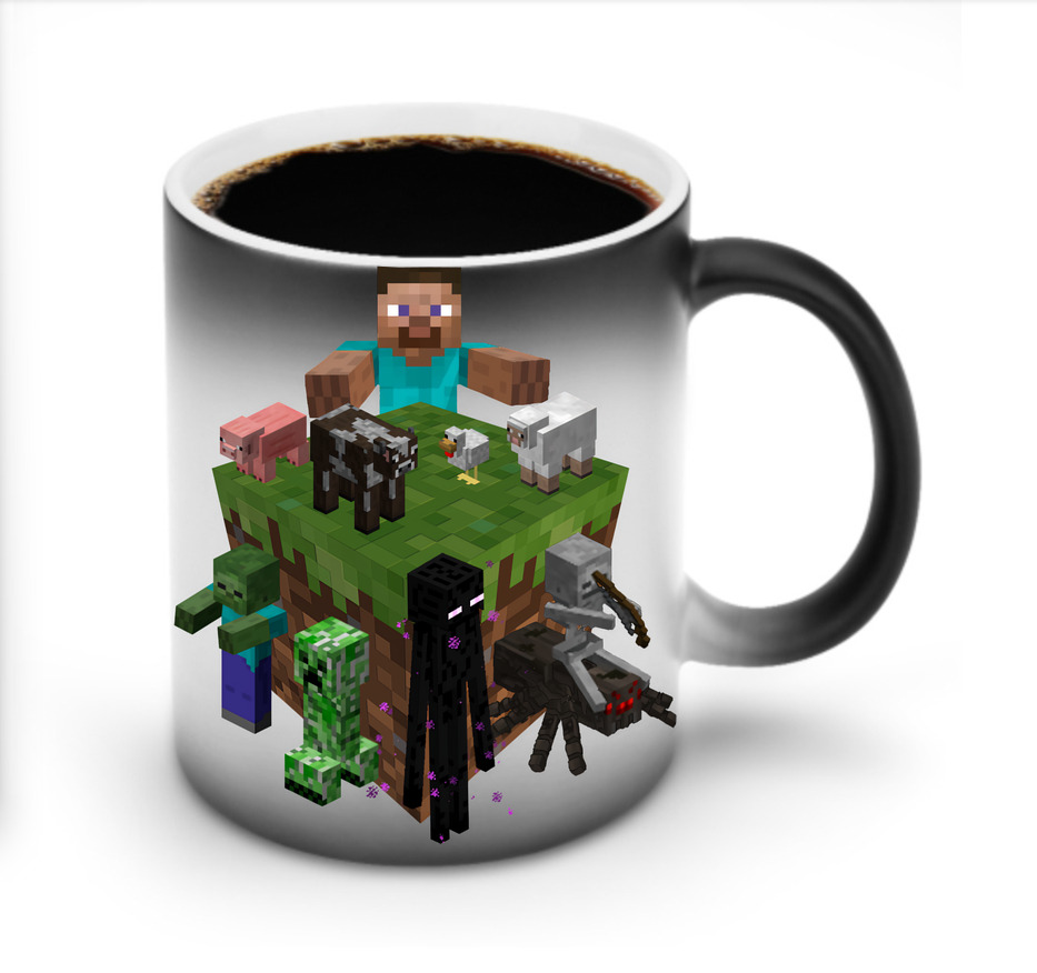 （画像用） マインクラフト ブロックの世界 Minecraft MC Block world 温度変色マグカップ