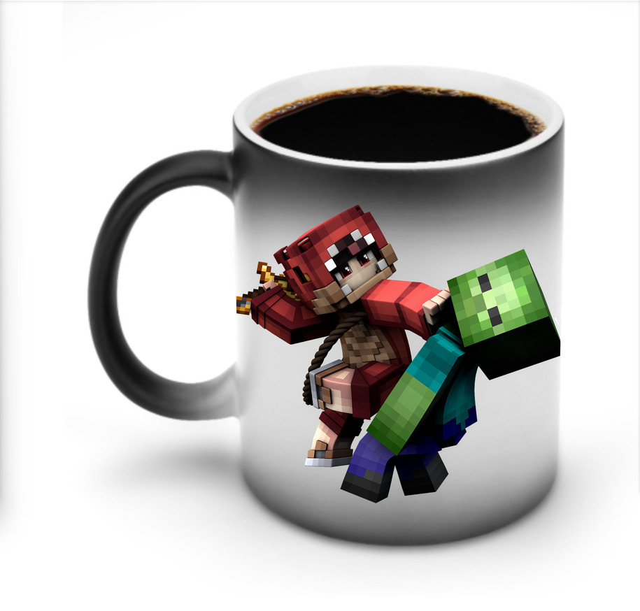 （画像用） マインクラフト ブロックの世界 Minecraft MC Block world 温度変色マグカップ