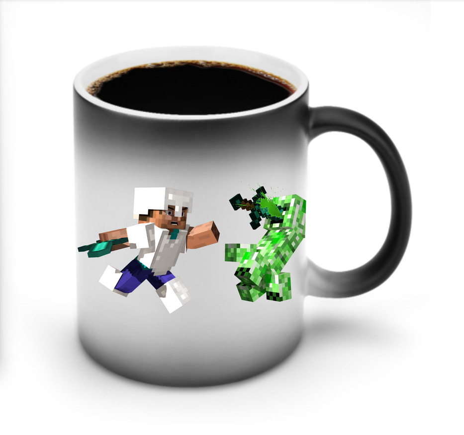 （画像用） マインクラフト ブロックの世界 Minecraft MC Block world 温度変色マグカップ