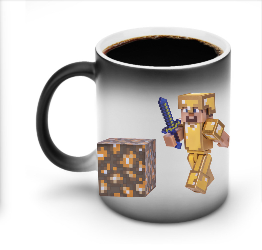 （画像用） マインクラフト ブロックの世界 Minecraft MC Block world 温度変色マグカップ