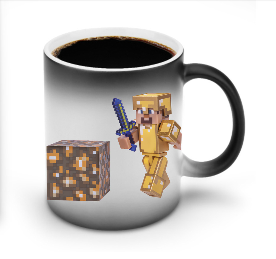 （画像用） マインクラフト ブロックの世界 Minecraft MC Block world 温度変色マグカップ