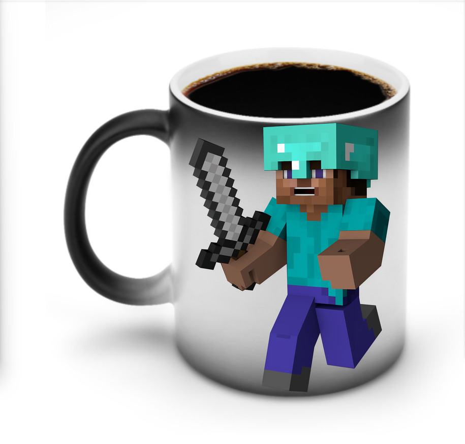 （画像用） マインクラフト ブロックの世界 Minecraft MC Block world 温度変色マグカップ