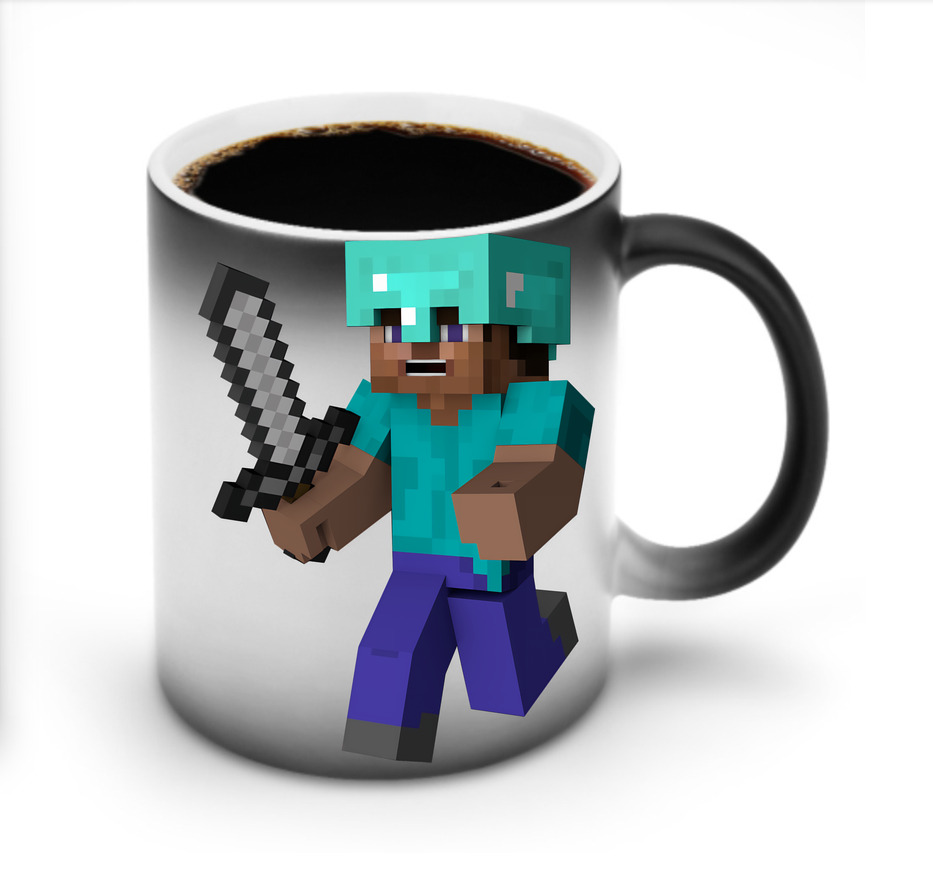 （画像用） マインクラフト ブロックの世界 Minecraft MC Block world 温度変色マグカップ