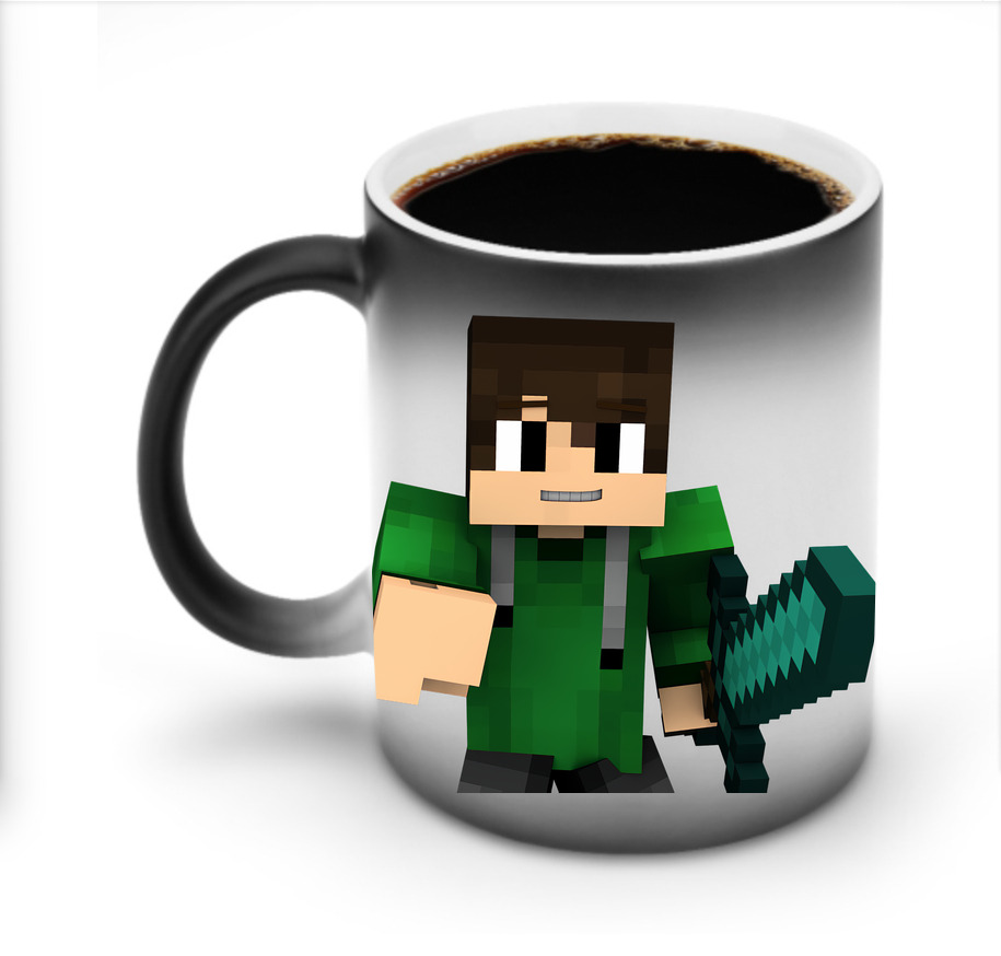 （画像用） マインクラフト ブロックの世界 Minecraft MC Block world 温度変色マグカップ